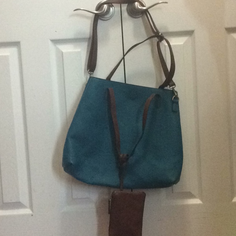 Dark teal bag with wallet